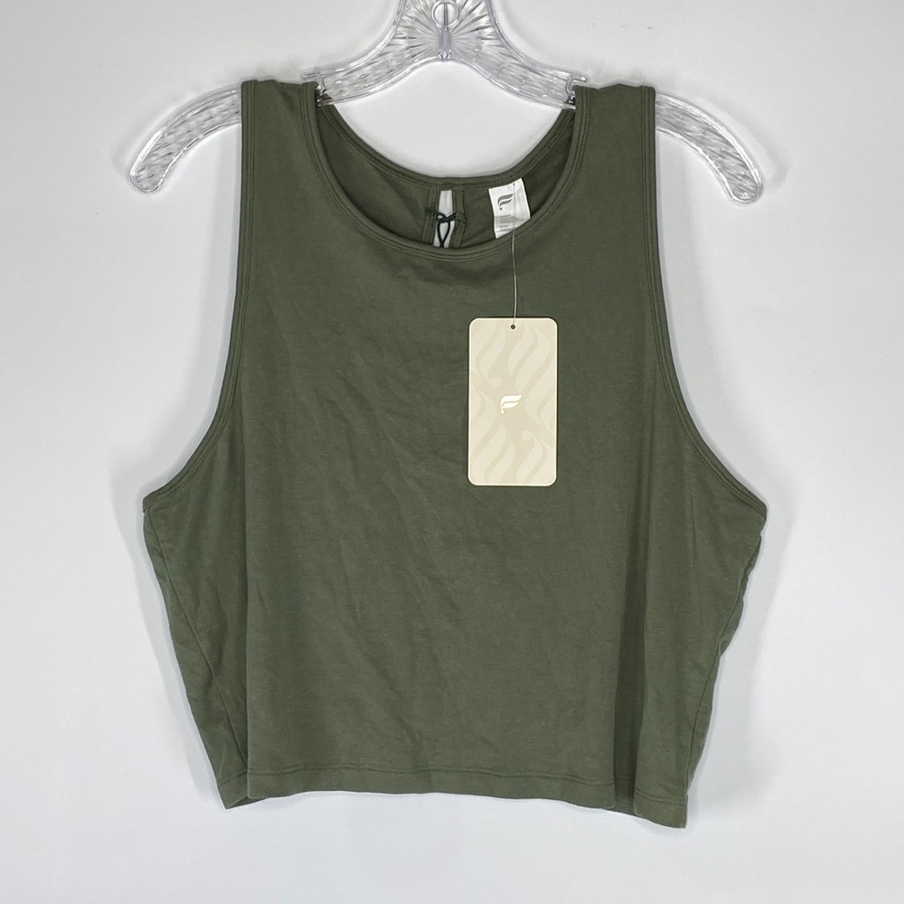 Fabletics Bree Lace Up Tank Top Green NWT Size XXL